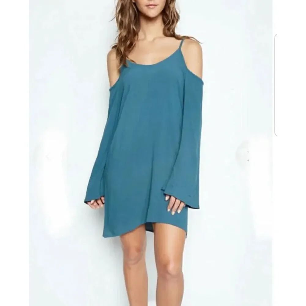 NWT Michael Lauren Gillis Bell Sleeve Dress in Tidepool